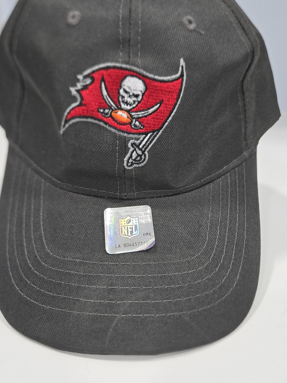 NFL Tampa Bay Buccaneers Black Cap with Red Embroidered Flag Logo